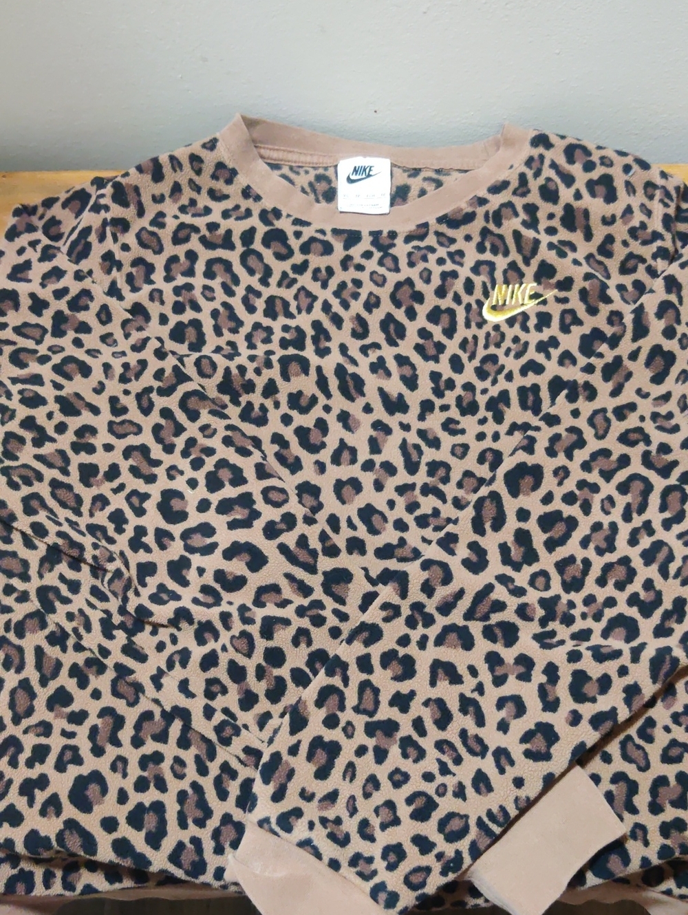Nike Leopard Print Crewneck Sweatshirt - Brown/Black